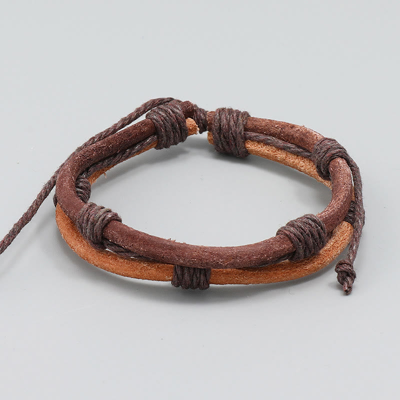 Leather Hemp Rope Strength Bracelet