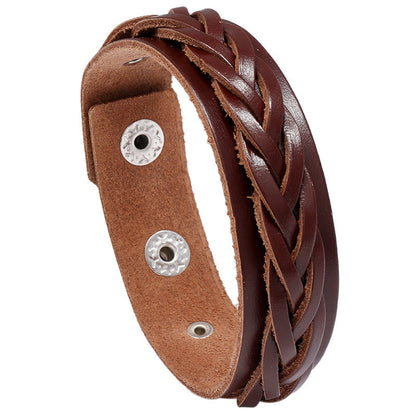 Weaving Leather Adjustable Strengthen Bracelet