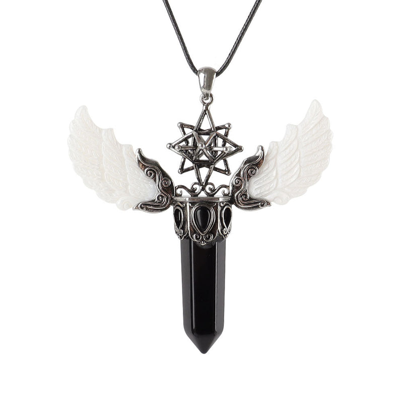 Wing Crystal Pendant 3.1in Spiritual Necklace