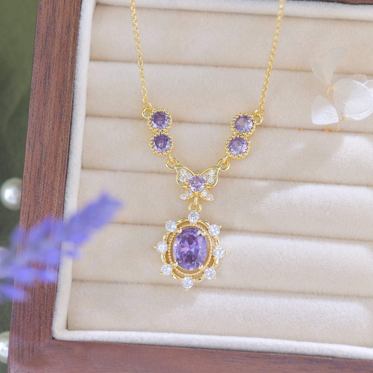 Violet Flutter Necklace