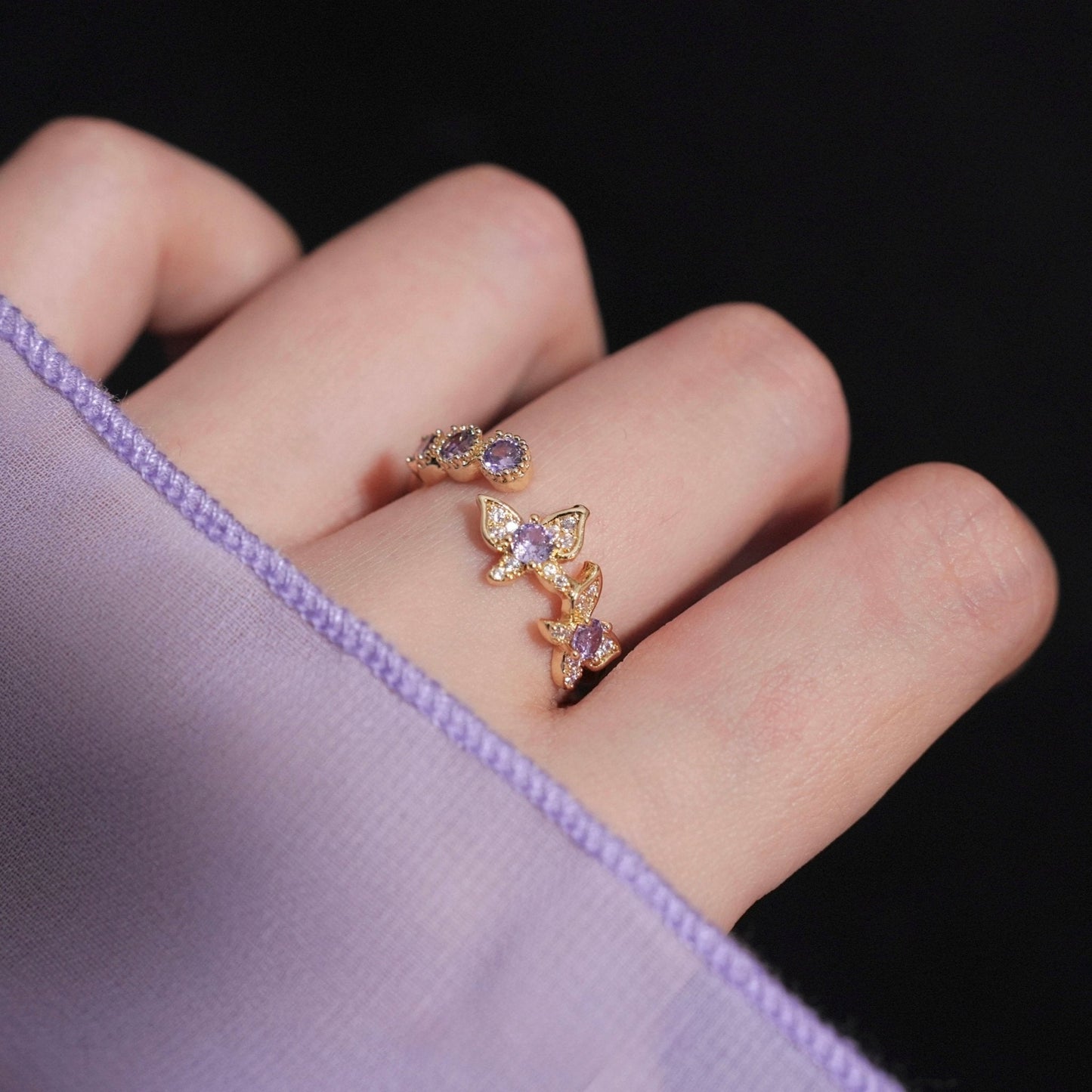 Violet Flutter Ring