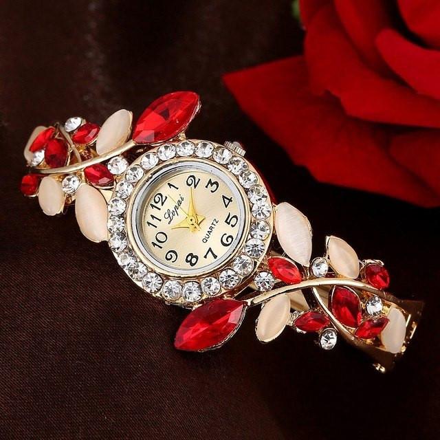 Crystal Leaves Bracelet Watch