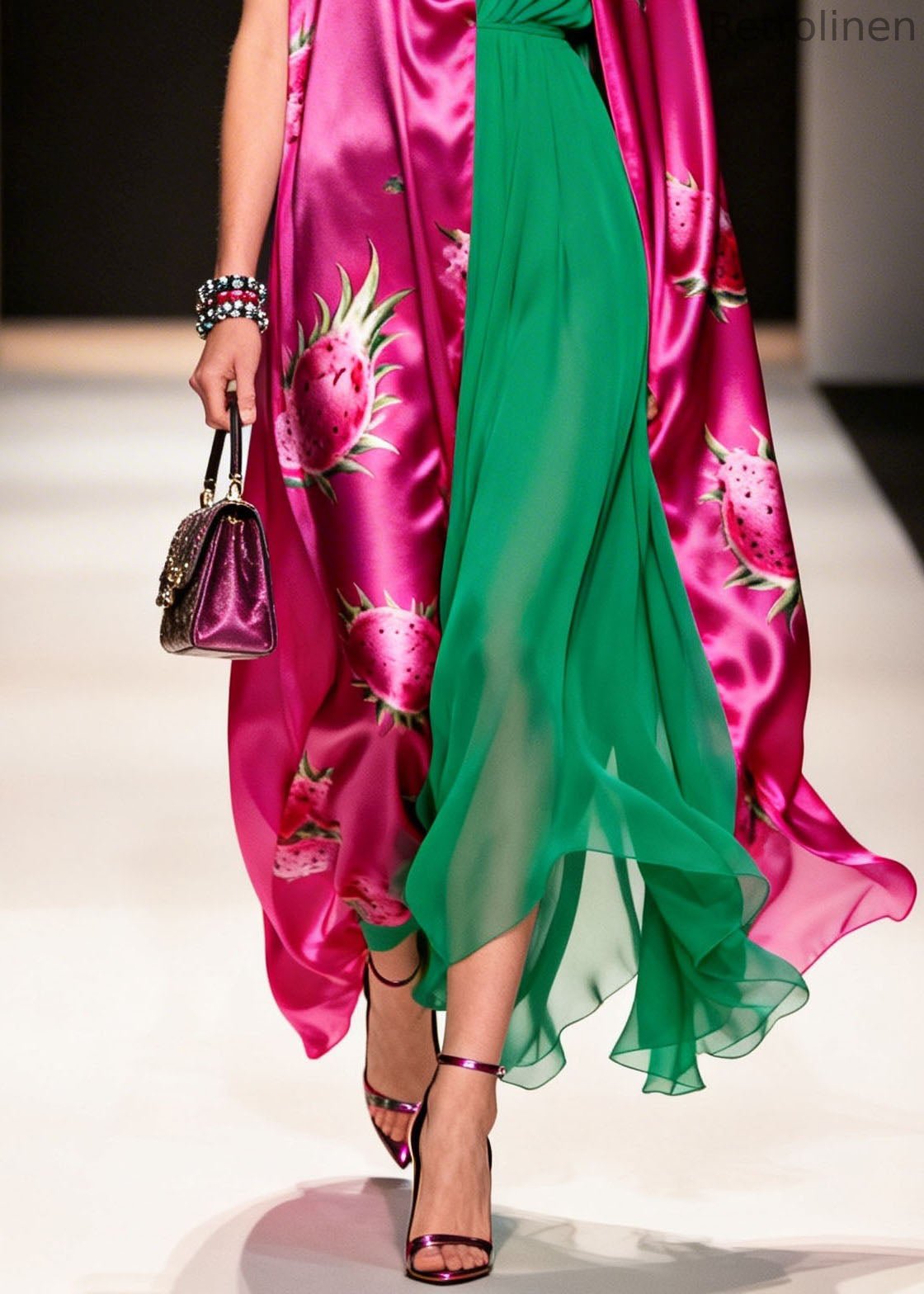 New V Neck Print Cardigans and Dresses Chiffon Two Pieces Set Summer